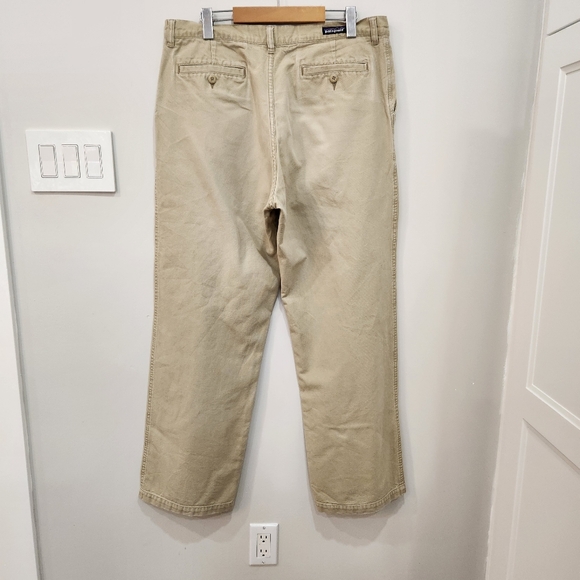 Patagonia Pants Mens 34x31 Beige Canvas Heavy Outdoor Hiking Twill Chino Khakis - Picture 2 of 11